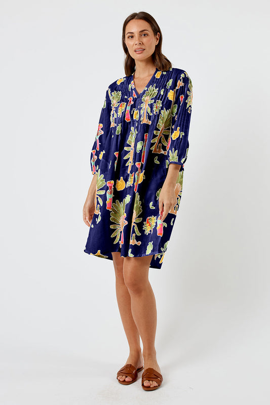 Kabana Sabrina Tuck Dress | EXCLUSIVE (Navy)