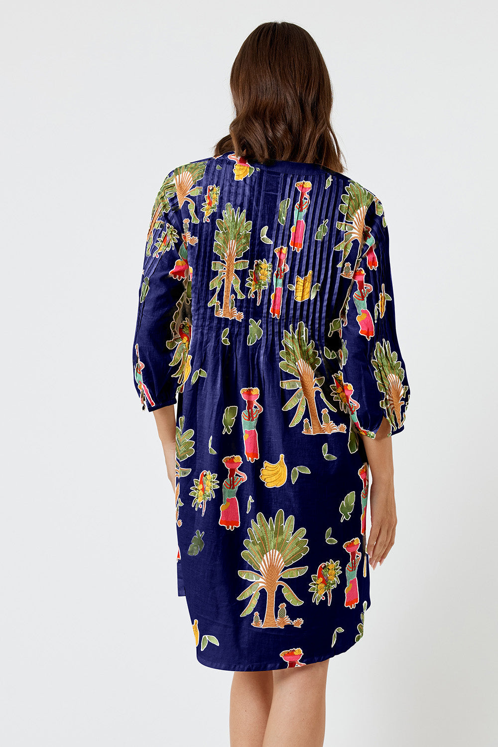 Kabana Sabrina Tuck Dress | EXCLUSIVE (Navy)