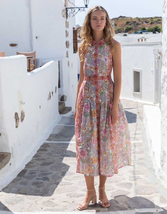 Layla Midi Dress - (Multi)