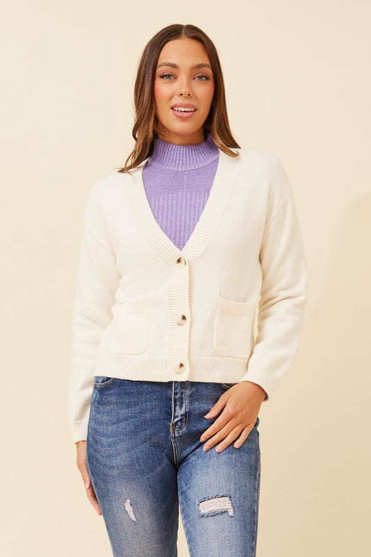 QUINZEL KNIT CARDIGAN (Chocolate)