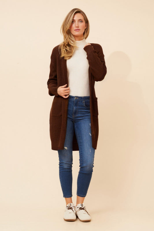 MALIAH SOLID KNIT CARDIGAN (Teal)