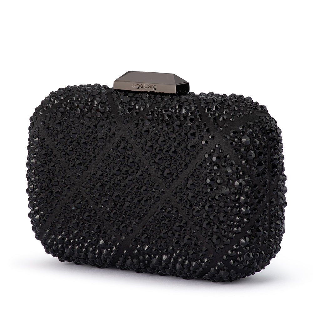 Olga Berg KEREN Diamond Hotfix Clutch (Black)