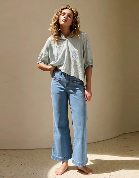 Freya Plait Pocket Jean - (70S Blue)