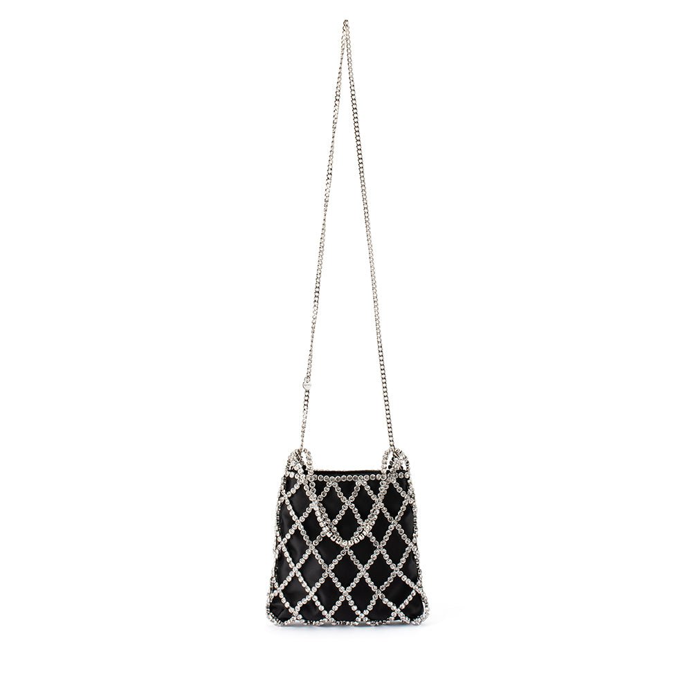 Olga Berg KIT Crystal Cage Bag (Black)