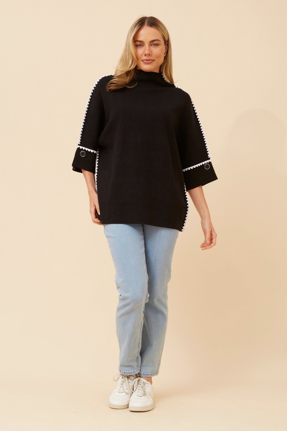 ZAVRYN SOLID KNIT PULLOVER (Black)