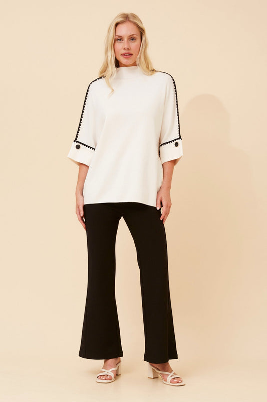 Caroline Morgan Australia ZAVRYN SOLID KNIT PULLOVER (White)