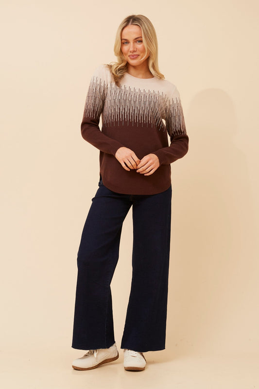 Stella OTIS DIAMANTE KNIT PULLOVER (Chocolate)