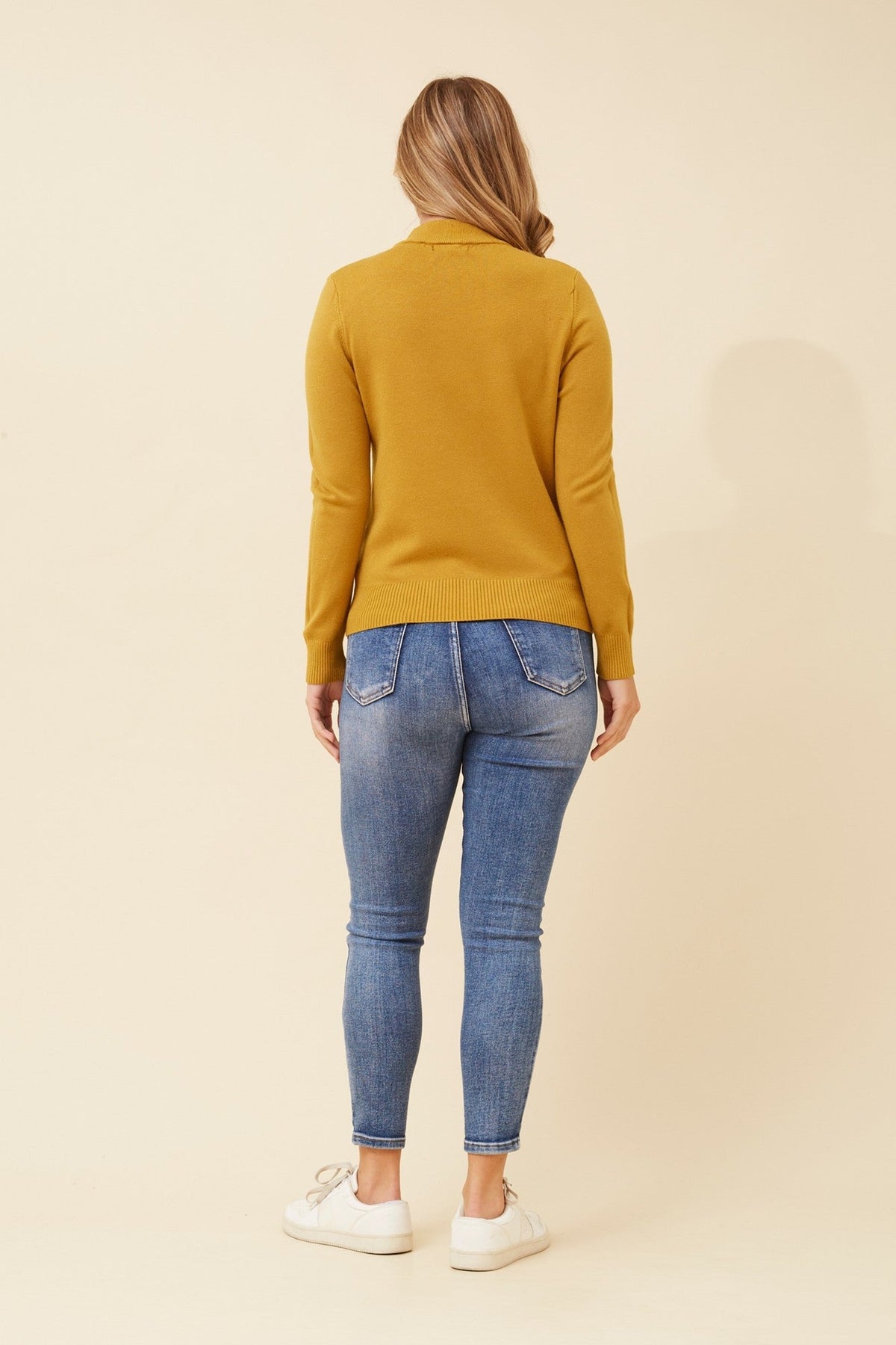 Caroline Morgan Australia PETUNIA TURTLE NECK KNIT PULLOVER (Mustard)