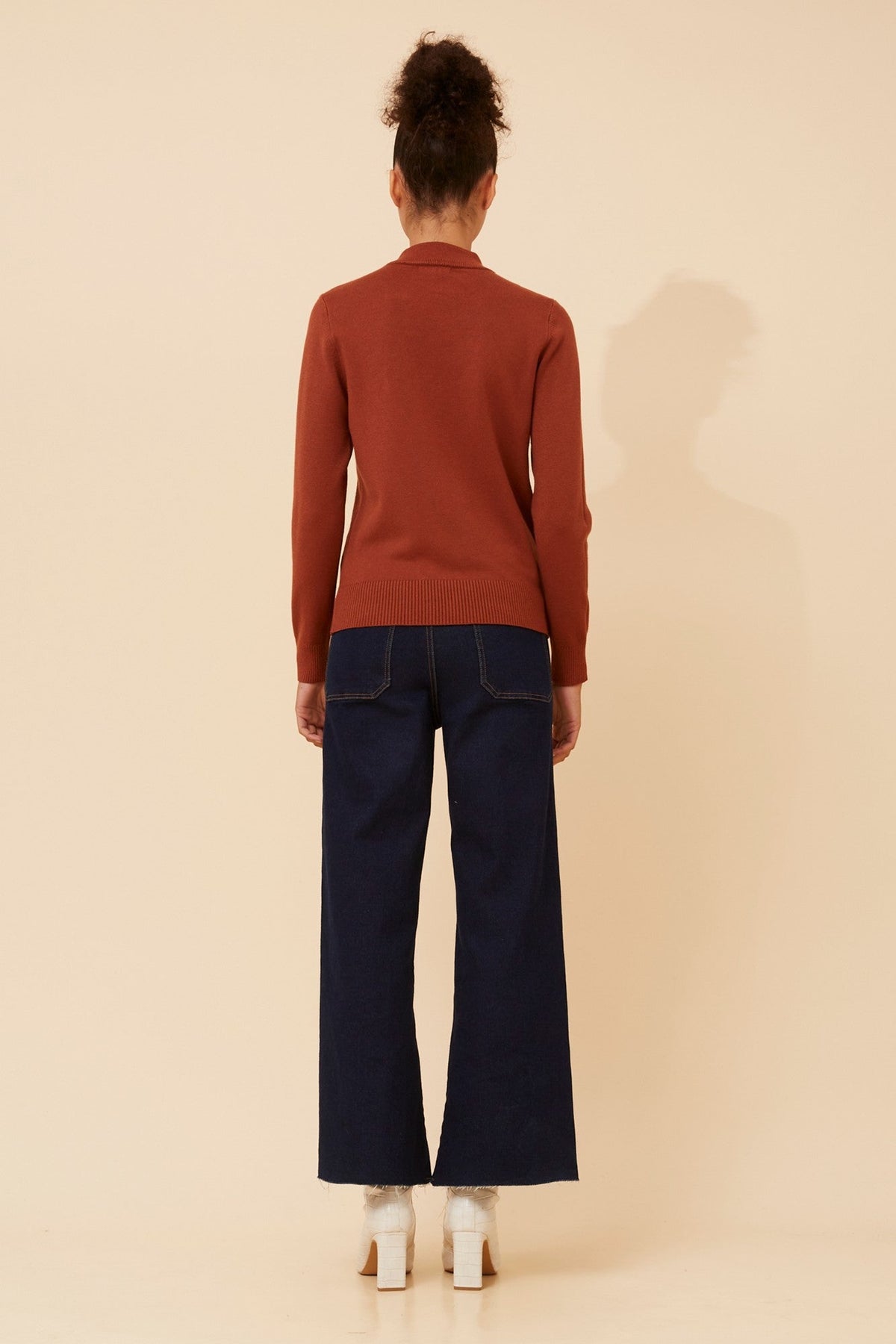 Caroline Morgan Australia PETUNIA TURTLE NECK KNIT PULLOVER (Rust)