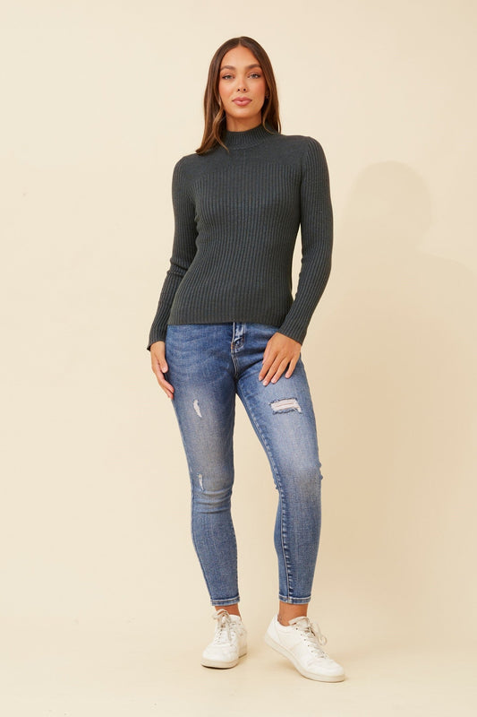 Caroline Morgan Australia JUNE SOLID KNIT JUMPER (Pavement)