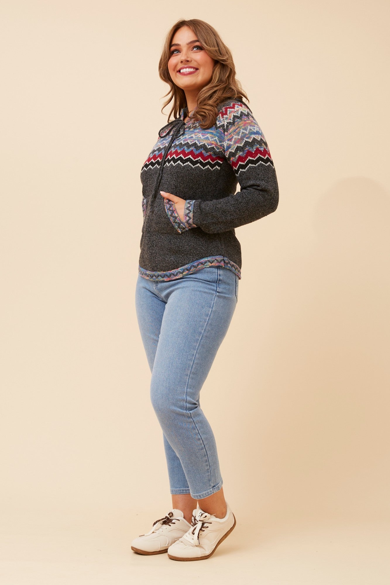 ARGEN JACQUARD KNIT JUMPER (Charcoal)