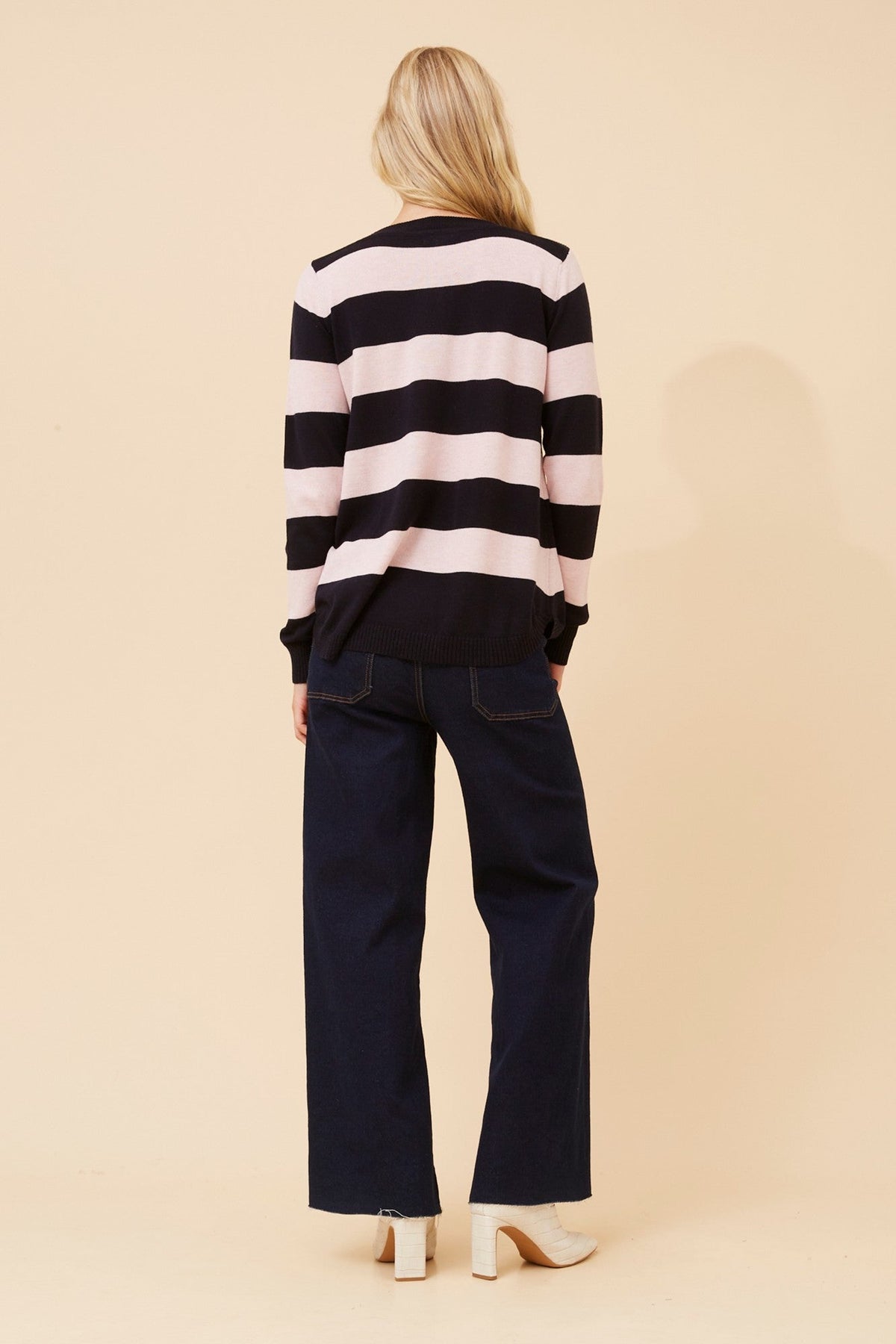 Caroline Morgan Australia RAMIA STRIPE KNIT PULLOVER (Navy)