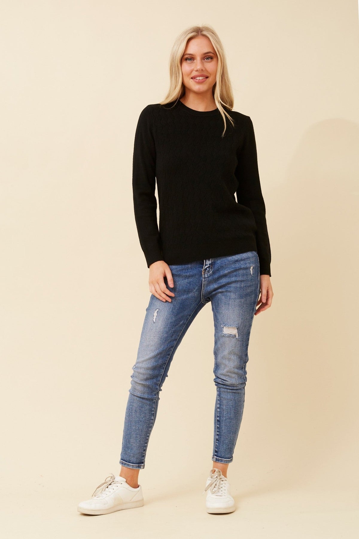 ANGIE KNIT PULLOVER (Black)
