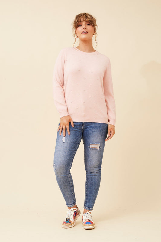 Caroline Morgan Australia ANGIE POLKA DOT KNIT PULLOVER (Blush)