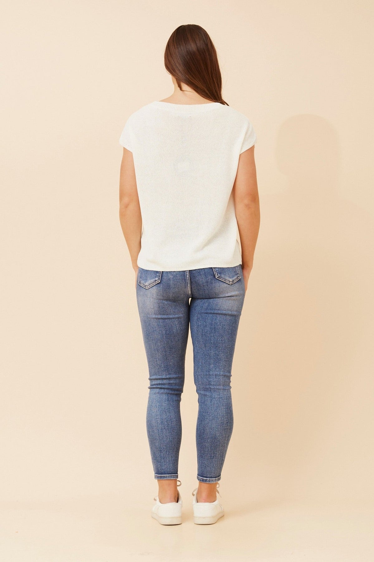 Caroline Morgan Australia JOBETH SOLID KNIT TOP (White)