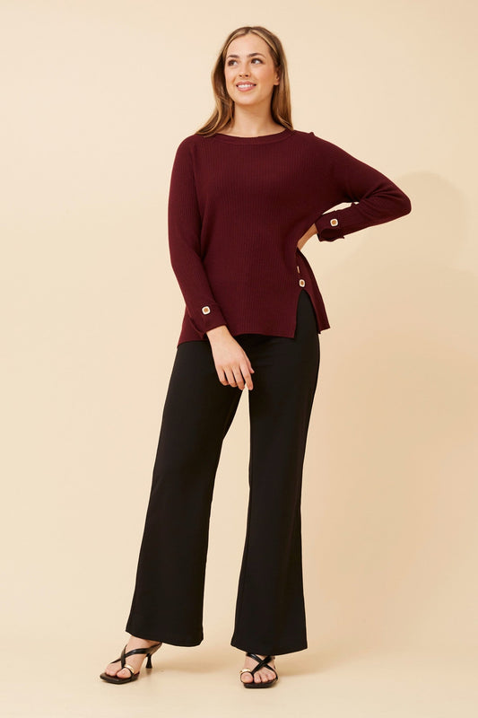 ANA SOLID KNIT PULLOVER (Black)