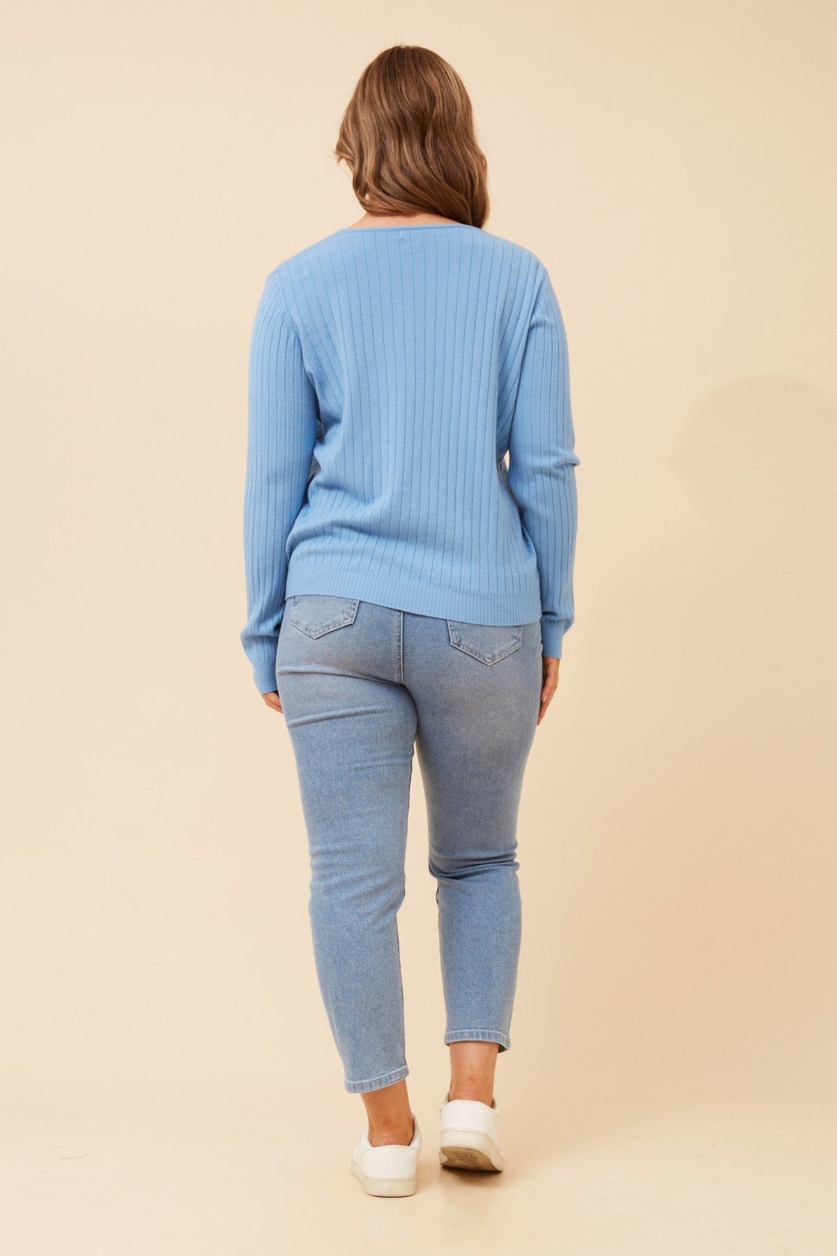 Caroline Morgan Australia PAZ SOLID KNIT PULLOVER (Blue)