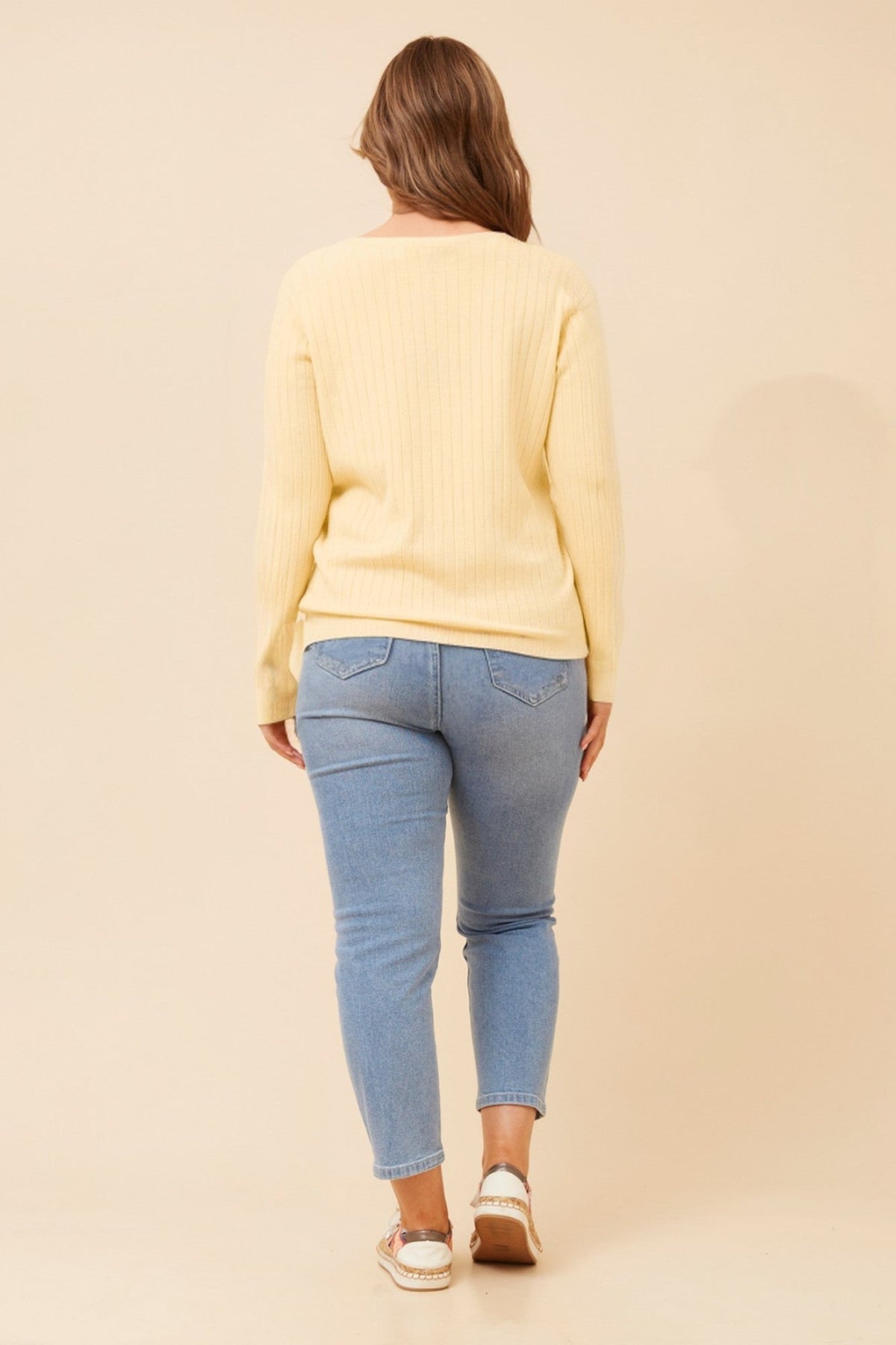 Caroline Morgan Australia PAZ SOLID KNIT PULLOVER (Lemon)