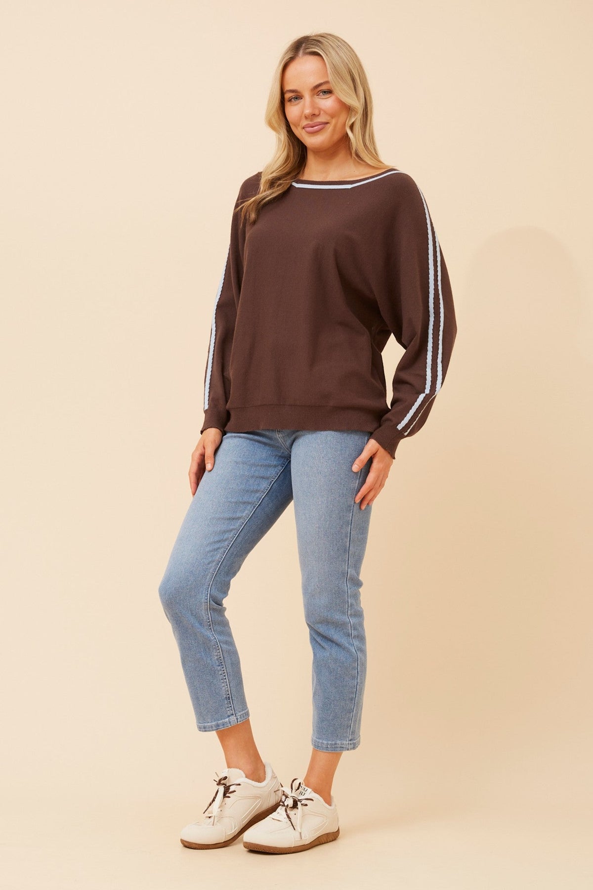 Caroline Morgan Australia NELLY SOLID KNIT PULLOVER (Chocolate)