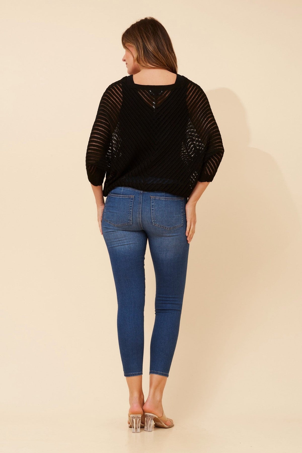 BOTTEGA MODA ENNIO CROCHET KNIT PULLOVER (Black)