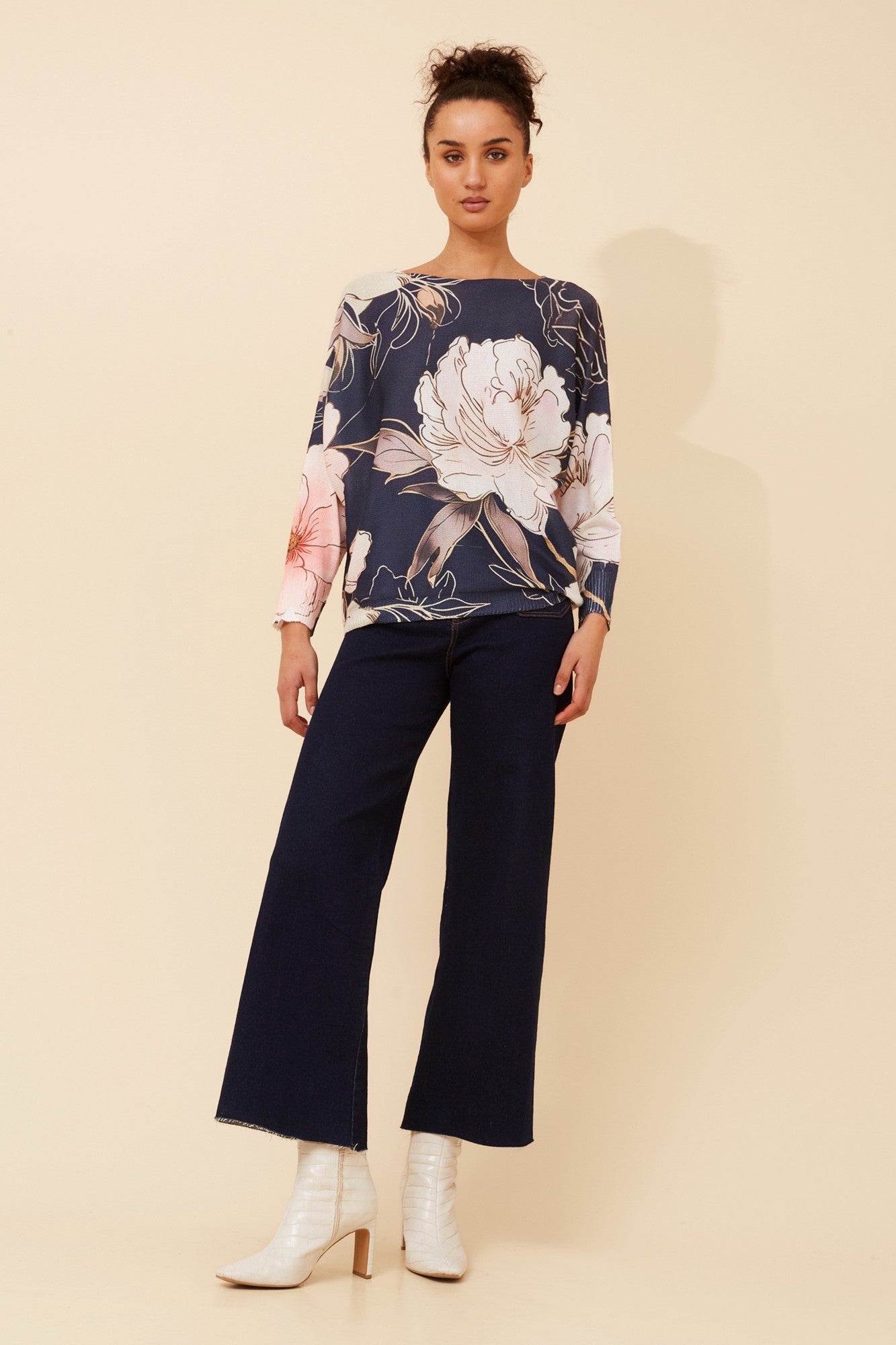 HENRI FLORAL PULLOVER (Navy)