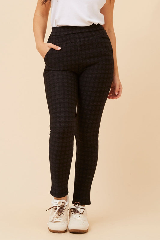 Caroline Morgan Australia BELLEANNE CHECK PRINT LEGGINGS (Black)