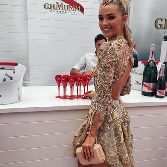 Olga Berg LIA Facetted Clutch (Gold)