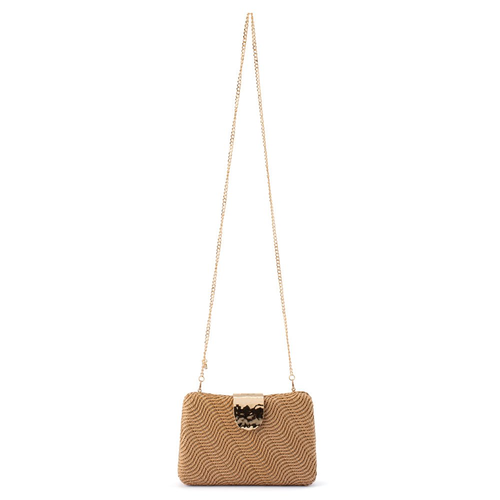 Olga Berg LINDY Woven Clutch (Natural)