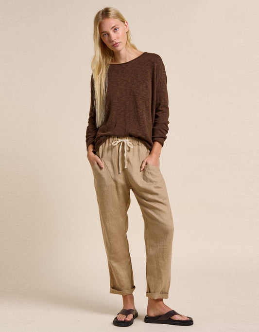 Little Lies Luxe Linen Pants (Camel)