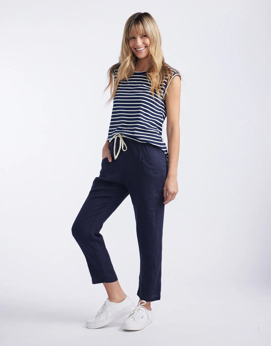 Little Lies Luxe Linen Pants (French Navy)