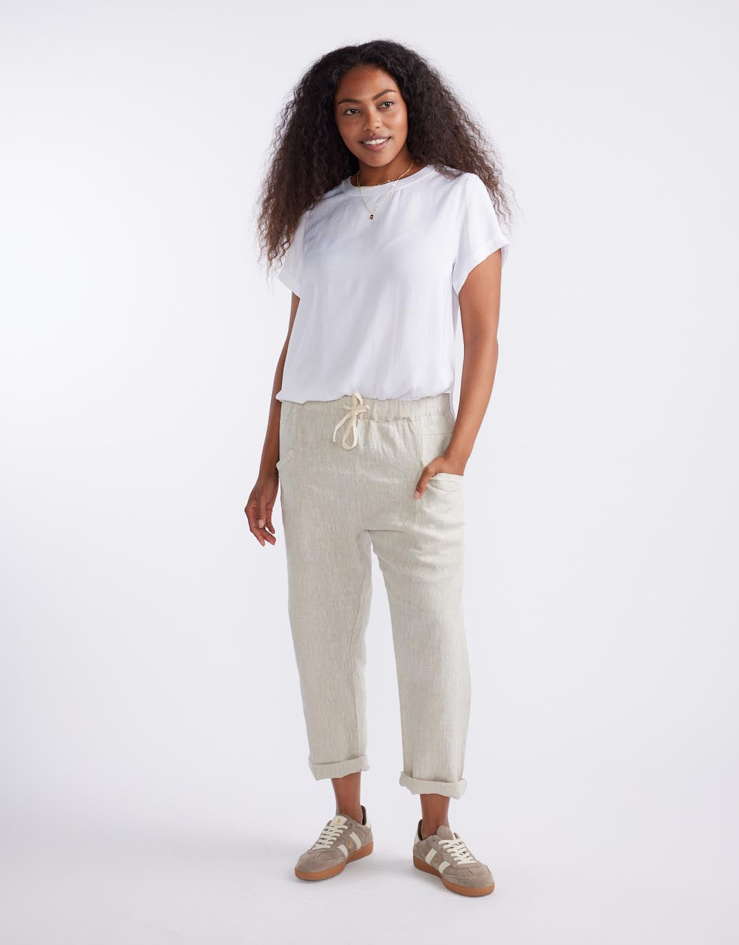 Little Lies Luxe Linen Pants (Natural)