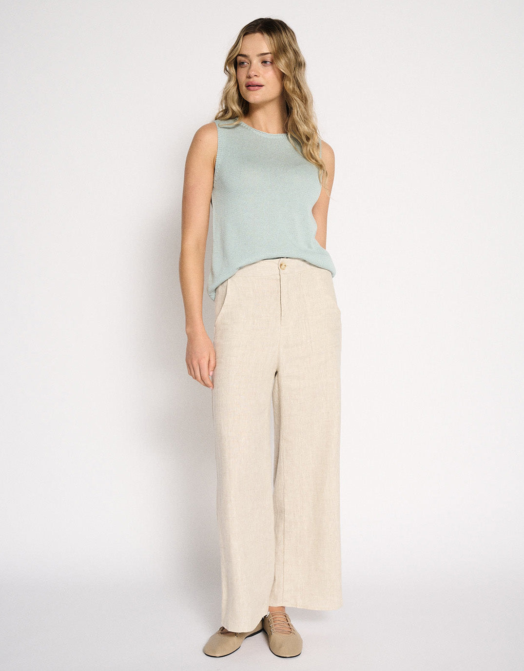 Little Lies Spring Tank (Dusty Aqua)