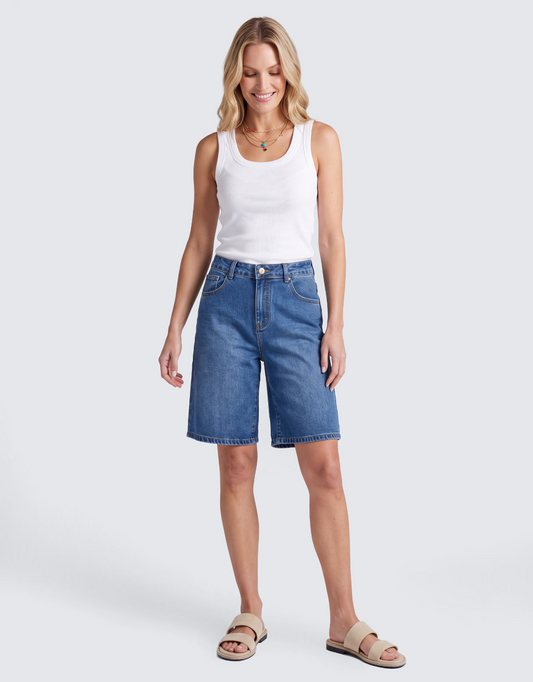 132 Fashion Lucie Denim Short (Mid Wash)