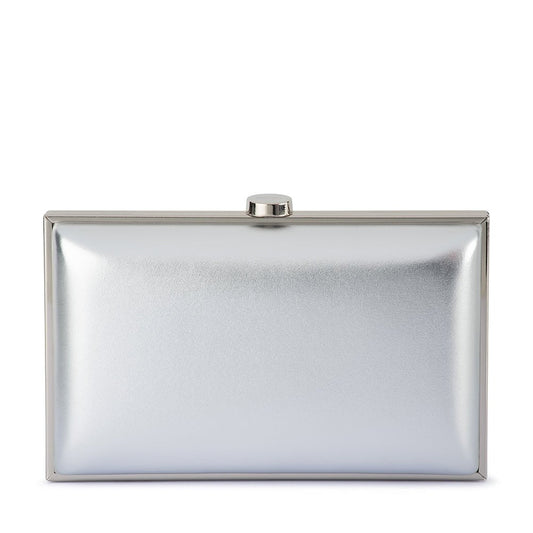 Olga Berg LUCY Metallic Clutch (Silver)