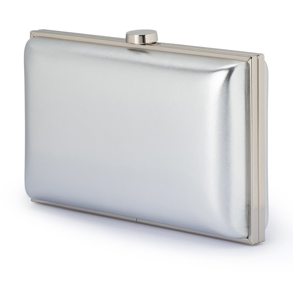 Olga Berg LUCY Metallic Clutch (Silver)