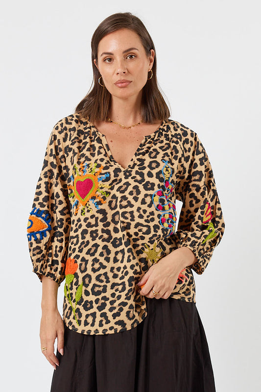 LulaLife Azure Top (Leopard)