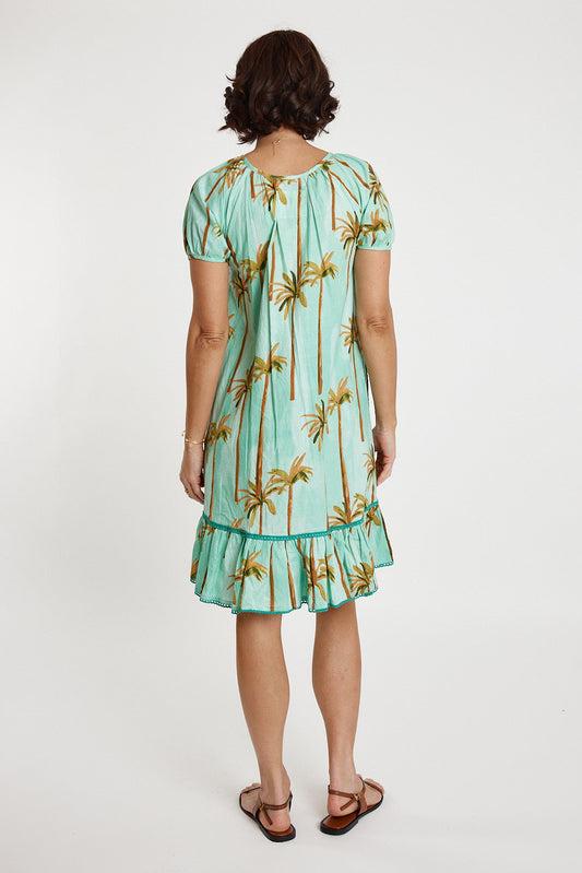 LulaLife Badira Shirred Dress Mist (Red)