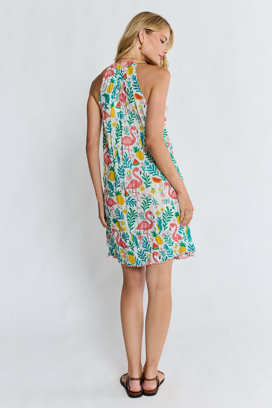 PRE SALE | LulaLife Flamingo Sundress (White)