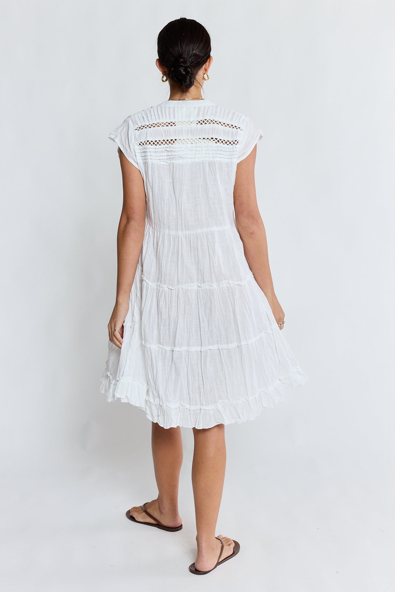 LulaLife Laverne Tier Dress (White)