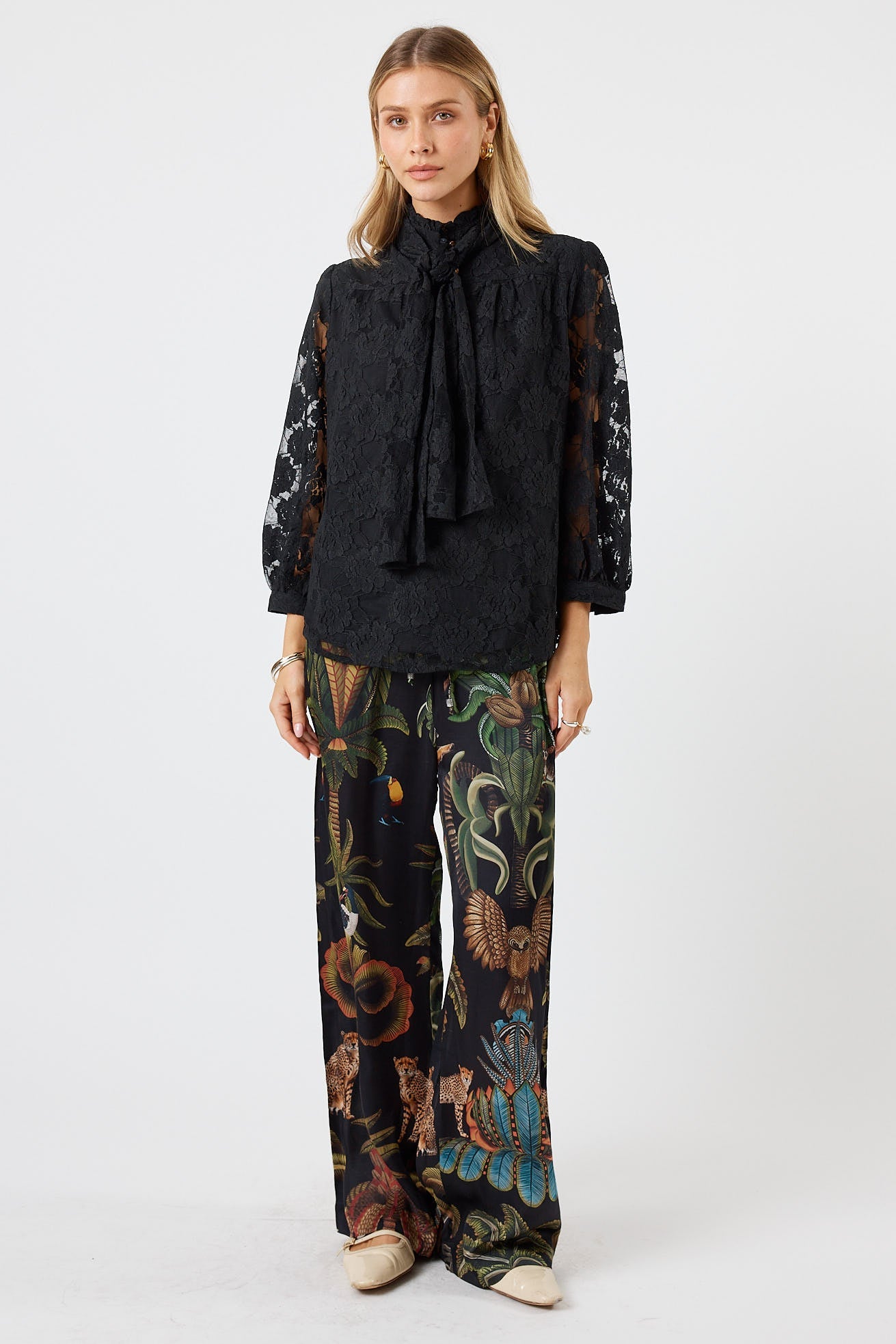 LulaSoul Chandler Lace Shirt (Black)