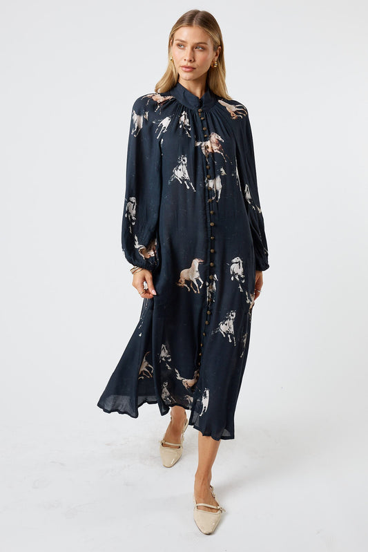 LulaSoul Mustang Button Midi Licorice (Tan)