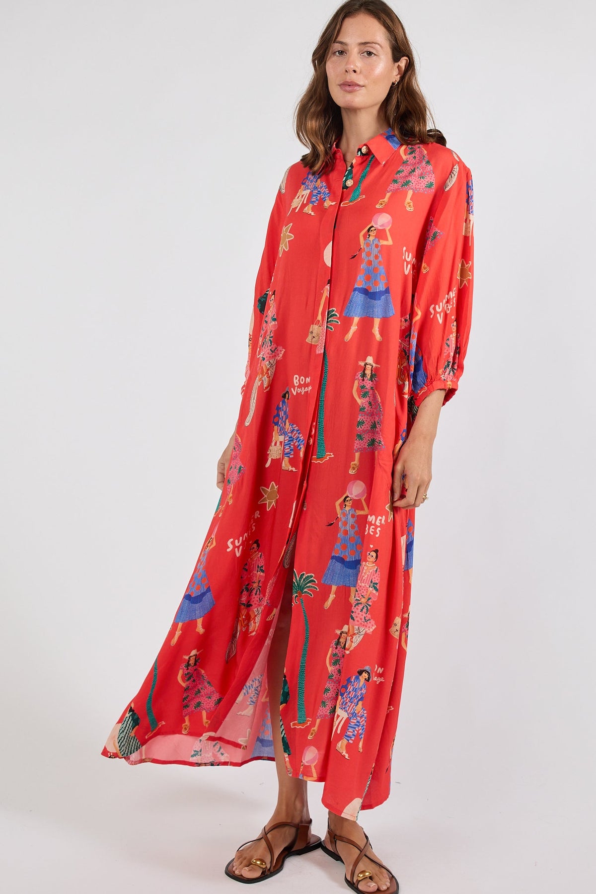 PRE SALE | LulaSoul Summer Vibes Shirtdress (Melon)