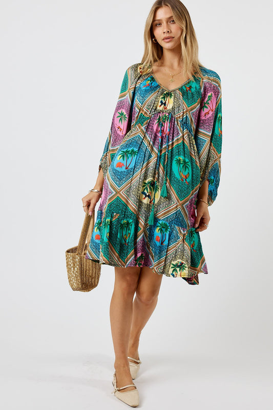 LulaSoul Windsor Tie Dress (Sea)