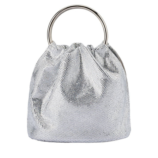 Olga Berg MABEL Crystal Top Handle (Silver)