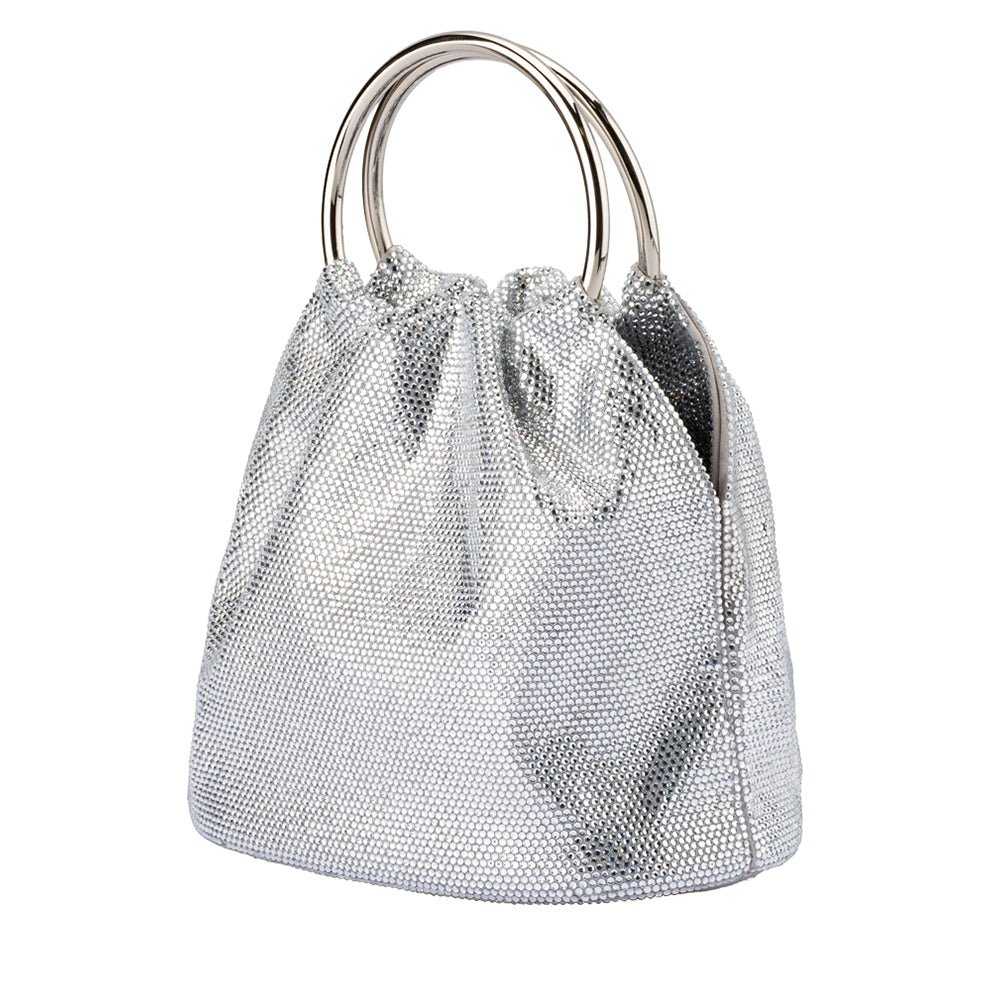 Olga Berg MABEL Crystal Top Handle (Silver)