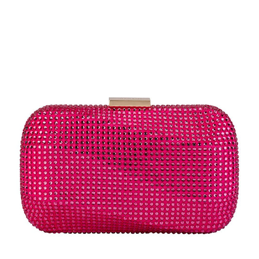 Olga Berg MAE Hotfix Clutch (Fuchsia)
