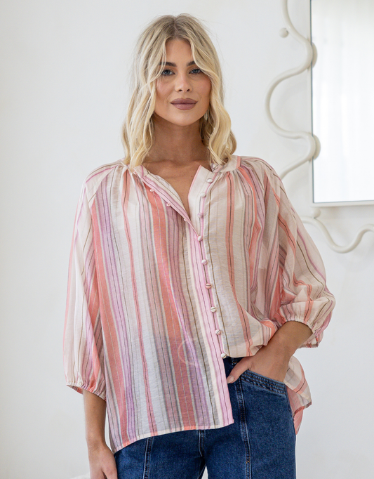 132 Fashion Malta Blouse (Sunset Stripe)