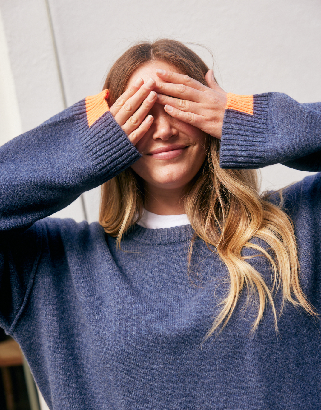 White & Co. Marais Wool Cashmere Knit (Denim)