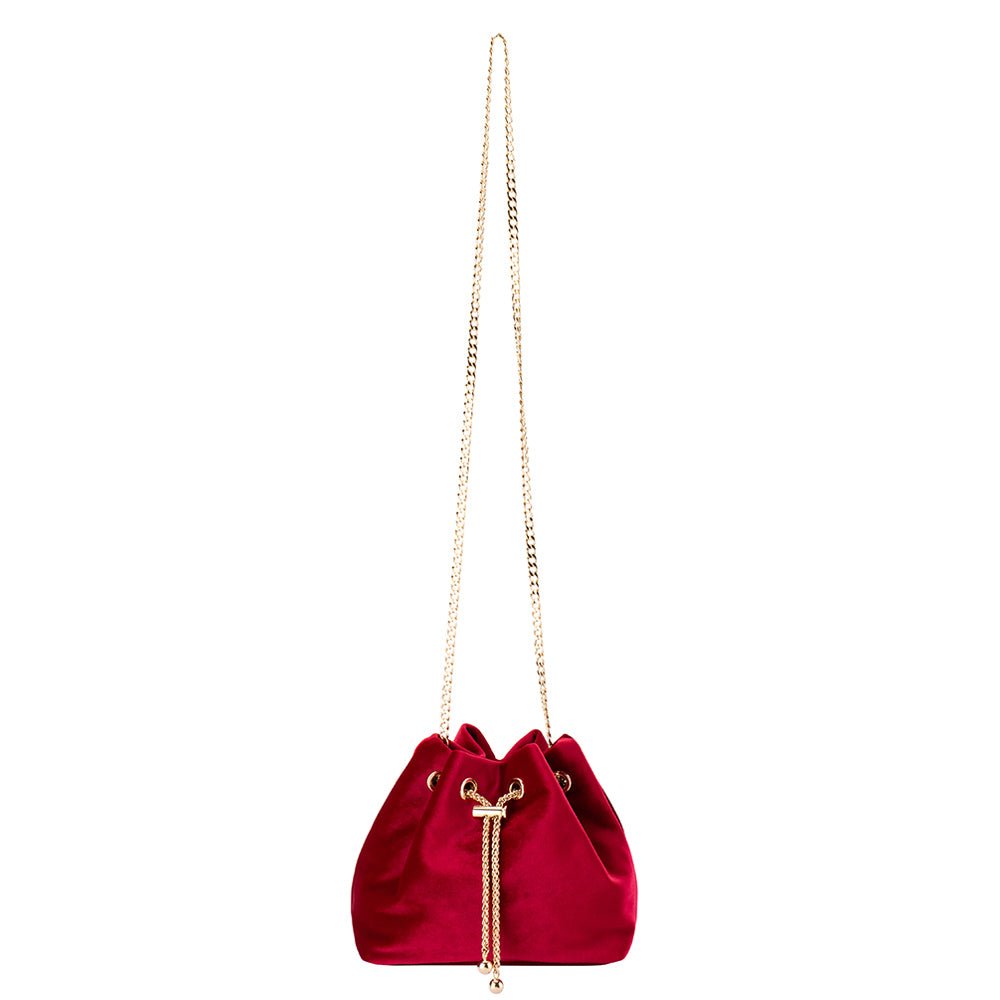 Olga Berg MARGIE Velvet Pouch (Red)