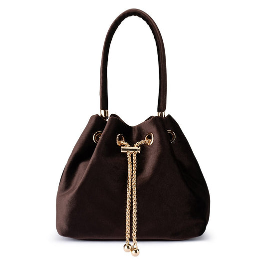 Olga Berg MARGIE Velvet Pouch (Chocolate)